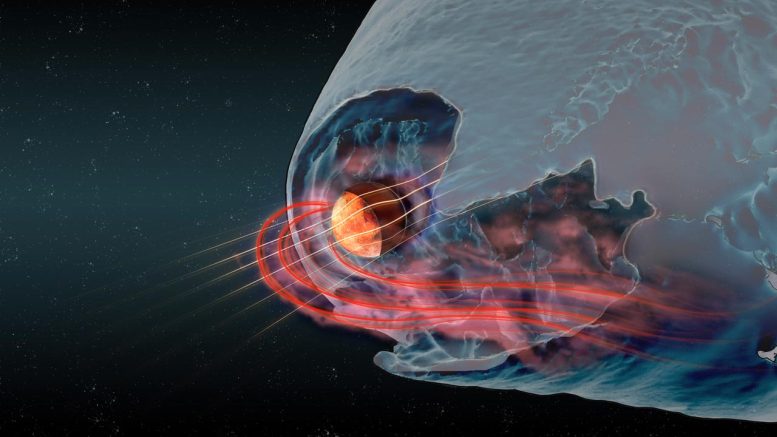 Cómo Marte interactúa con el viento solar