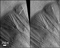 Martian Gullies Snow Remnant